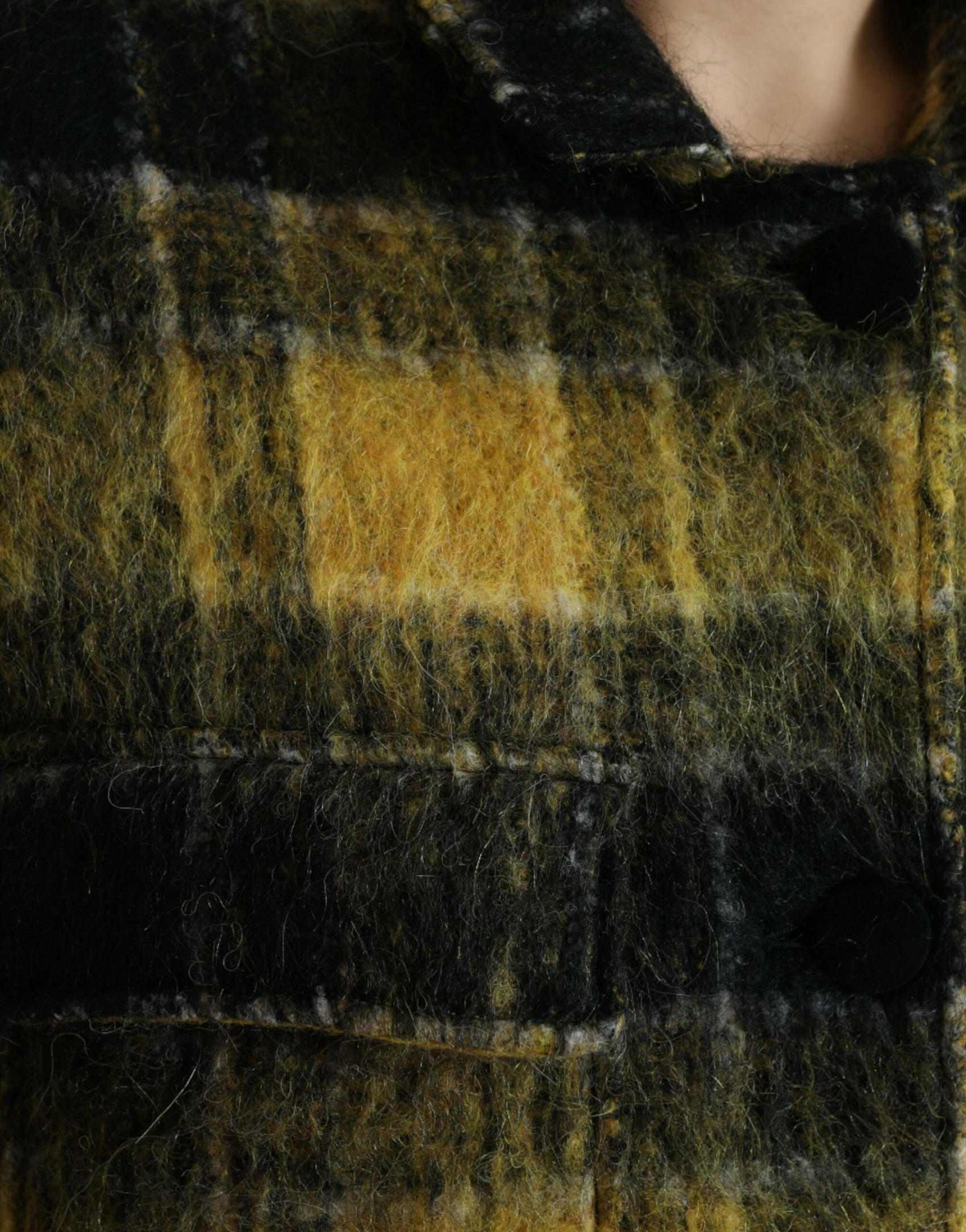 Cappotto lungo a quadri chic in giallo sole