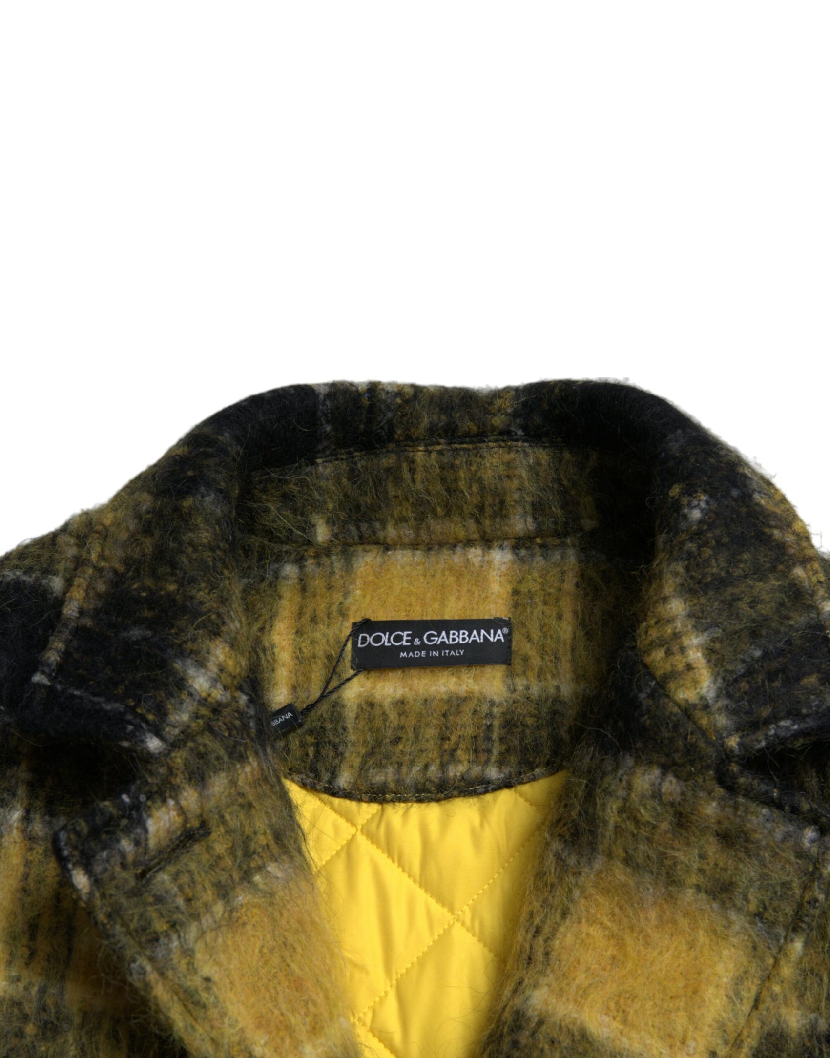 Cappotto lungo a quadri chic in giallo sole