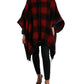 Elegant Buffalo Check Poncho Jacket