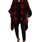 Elegant Buffalo Check Poncho Jacket