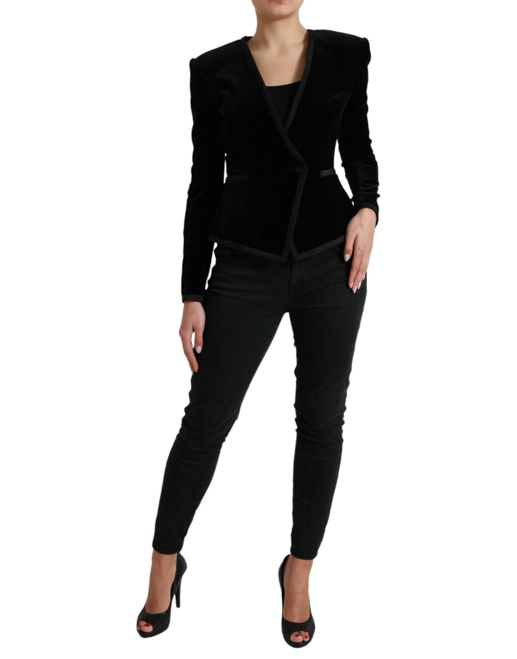 Elegante Blazer Doppiopetto in Cotone e Seta