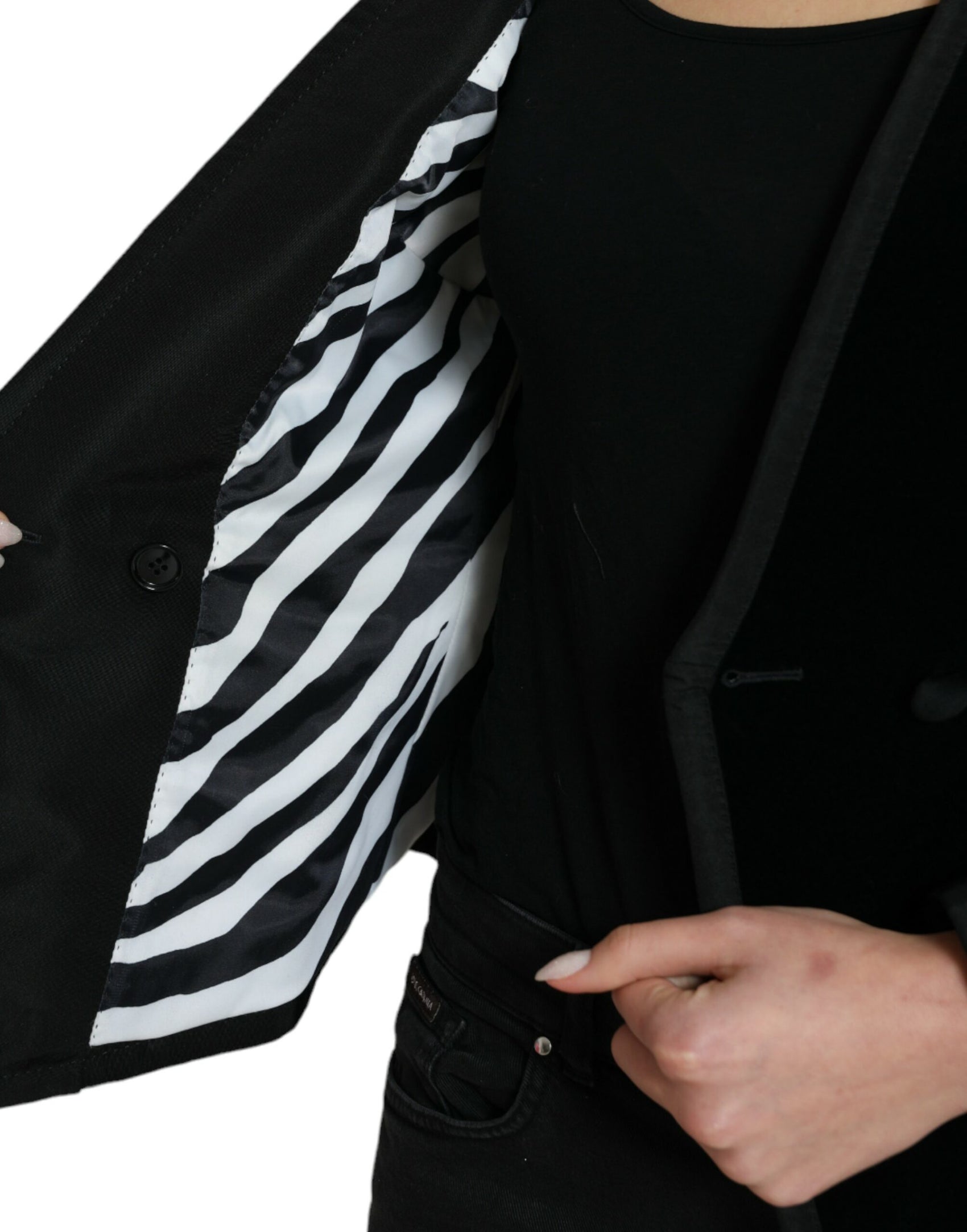 Elegante Blazer Doppiopetto in Cotone e Seta