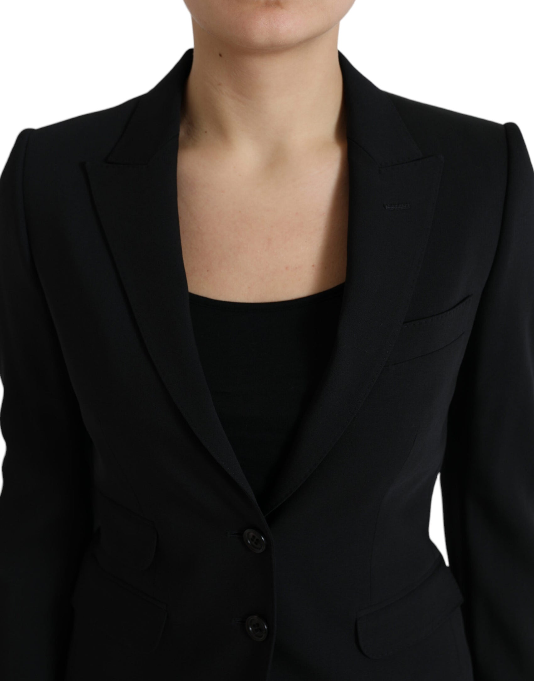 Blazer elegante in misto lana con revers a lancia