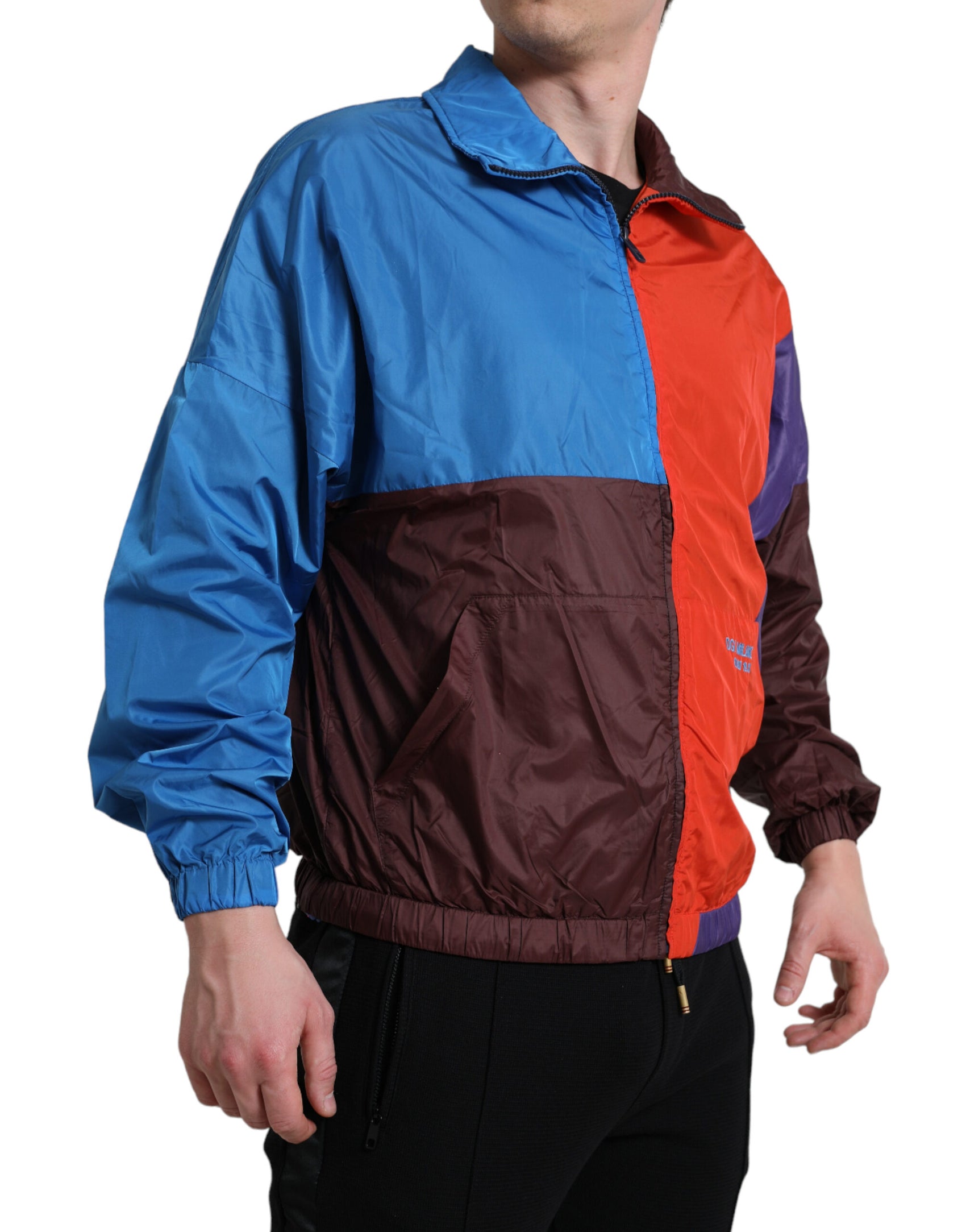 Giacca antivento in tessuto tecnico multicolore