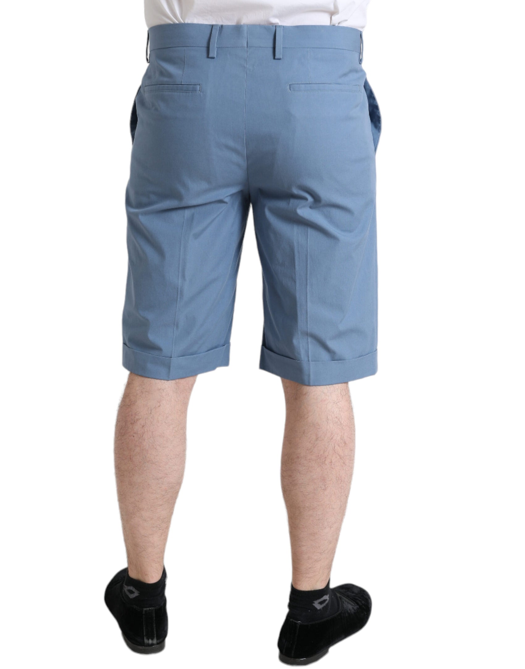 Himmelblaue Bermudashorts aus Baumwolle