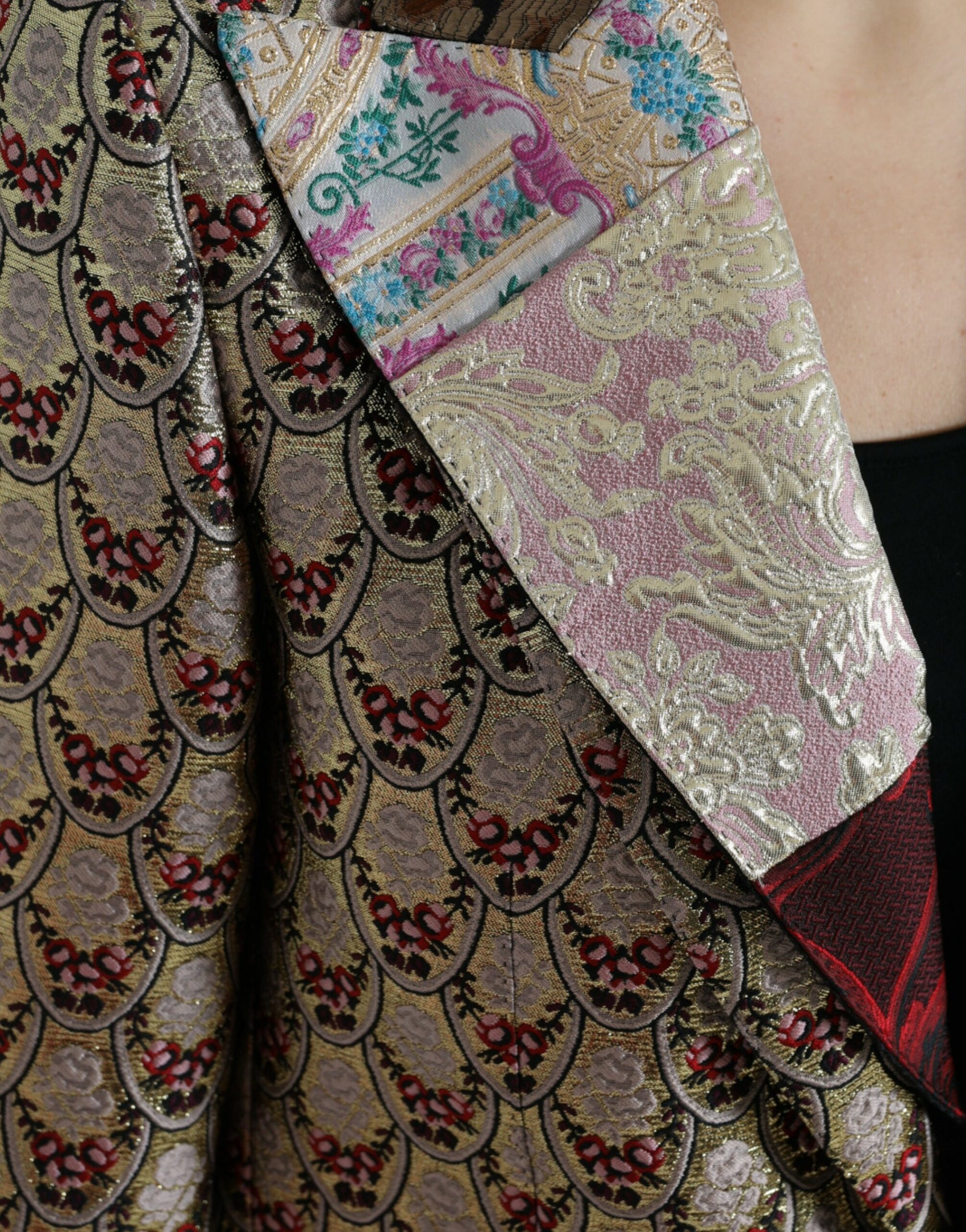 Elegante Blazer Patchwork Multicolore