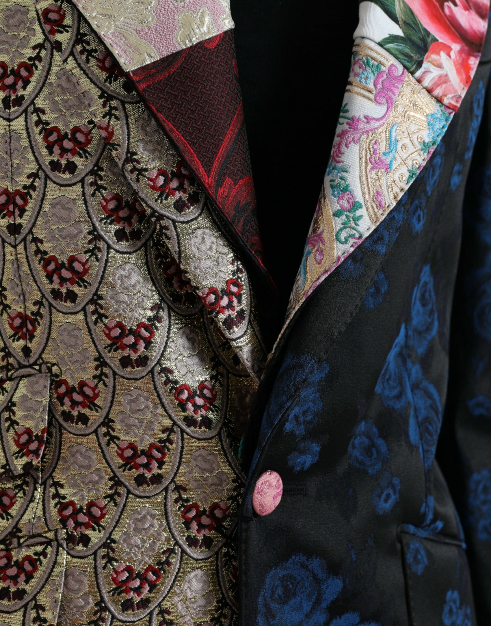 Elegante Blazer Patchwork Multicolore