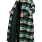 Elegant Green Plaid Long Coat