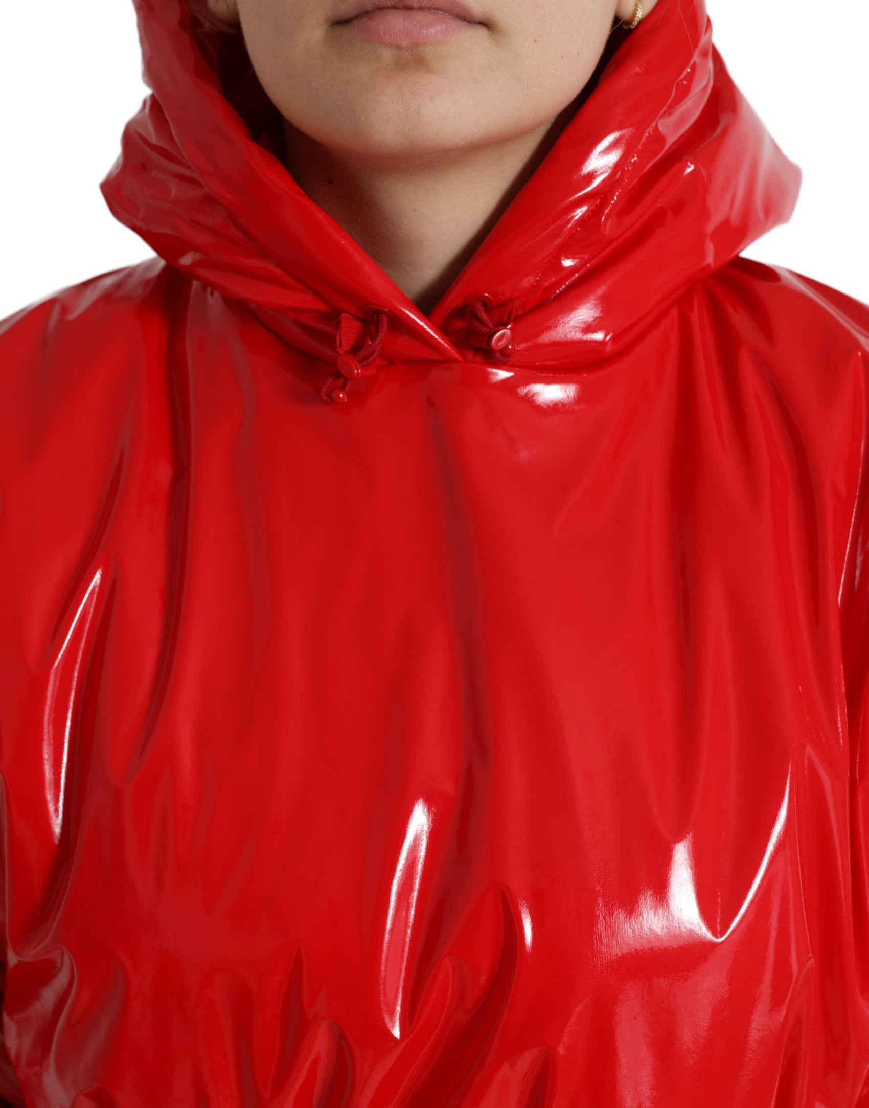 Giacca corta rossa lucida chic