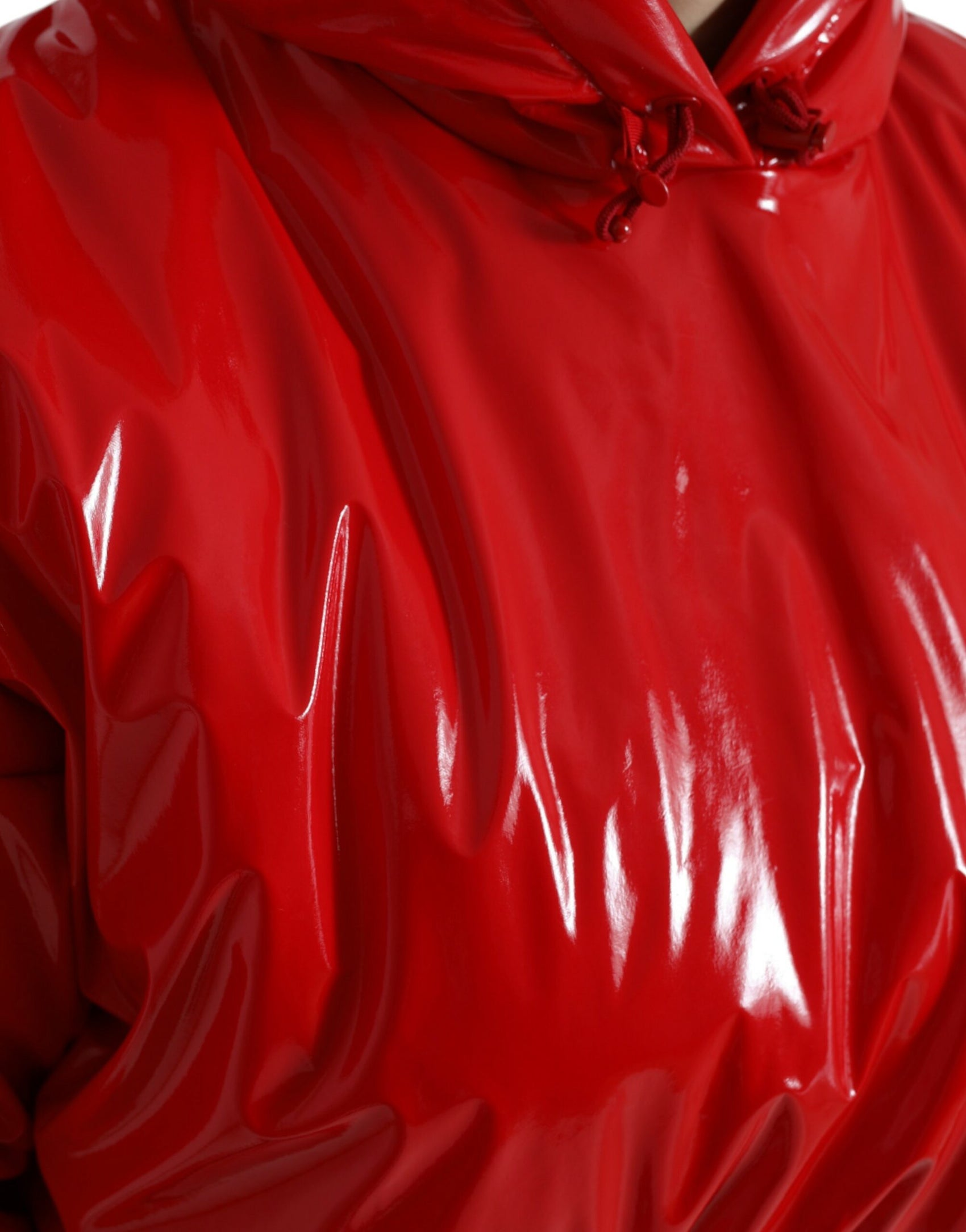 Giacca corta rossa lucida chic