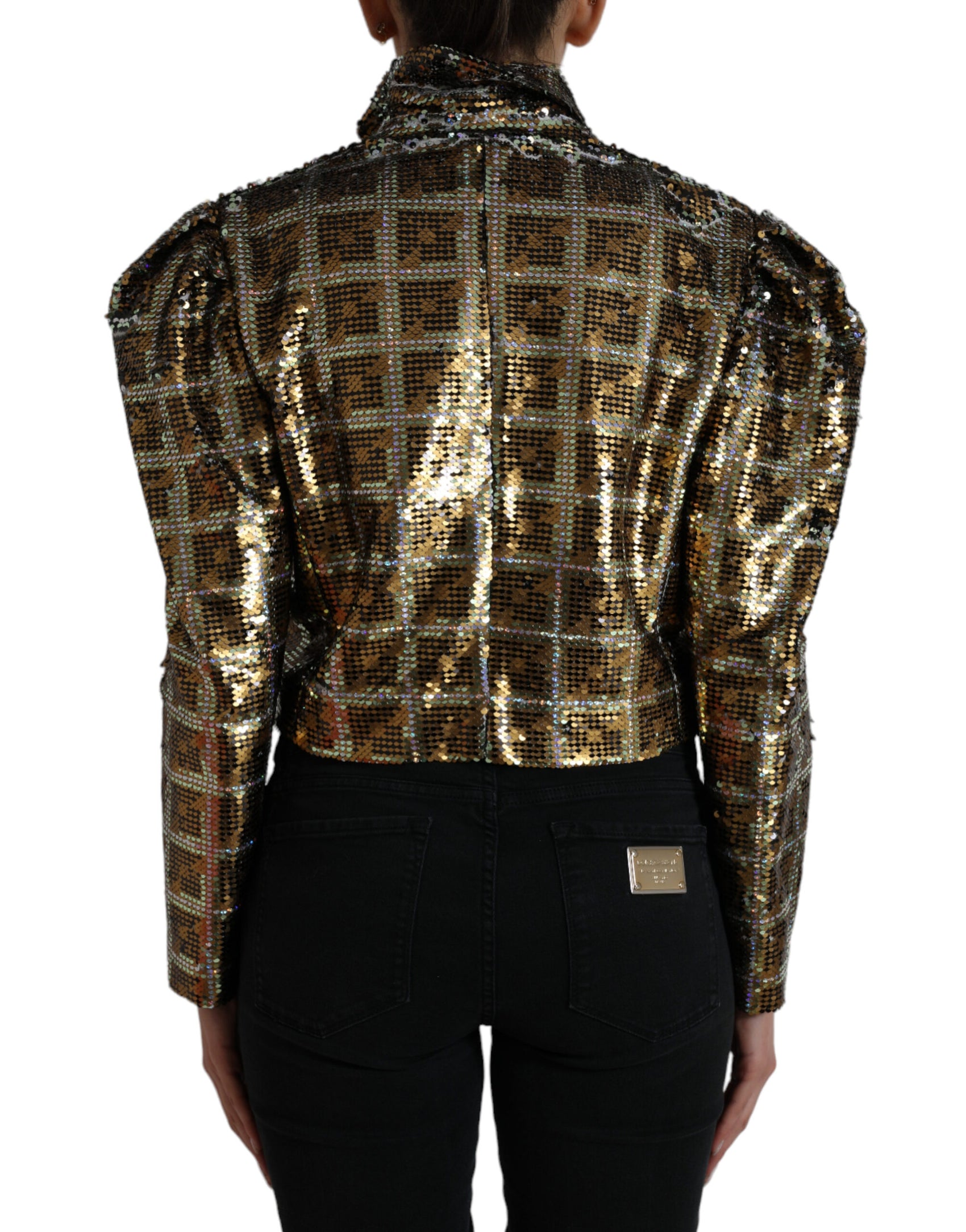 Giacca corta con paillettes multicolor