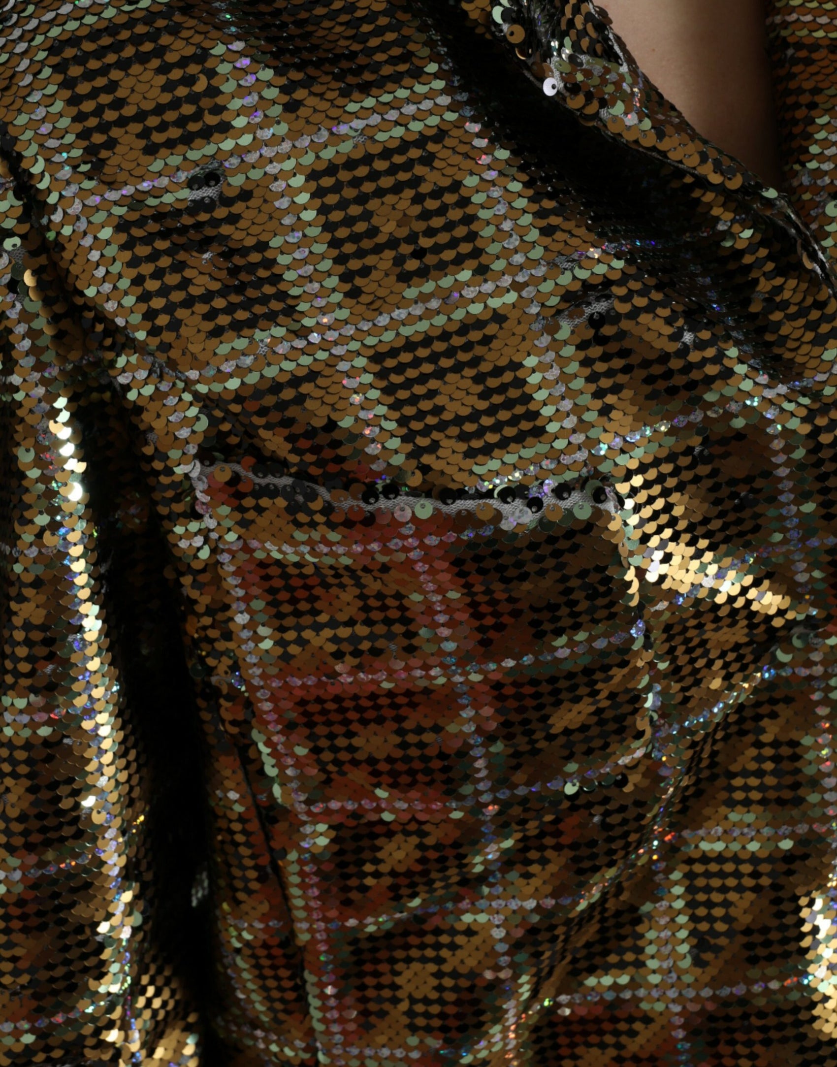 Giacca corta con paillettes multicolor