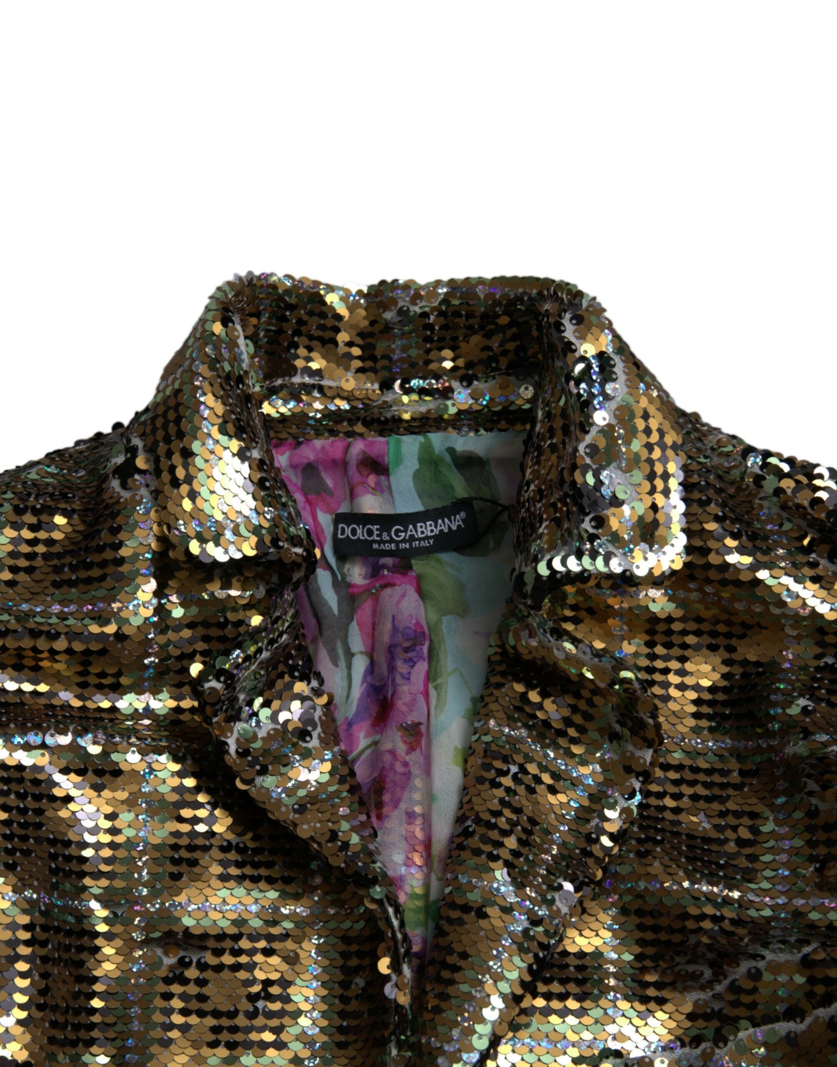 Giacca corta con paillettes multicolor