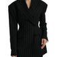 Elegant Striped Virgin Wool Blazer