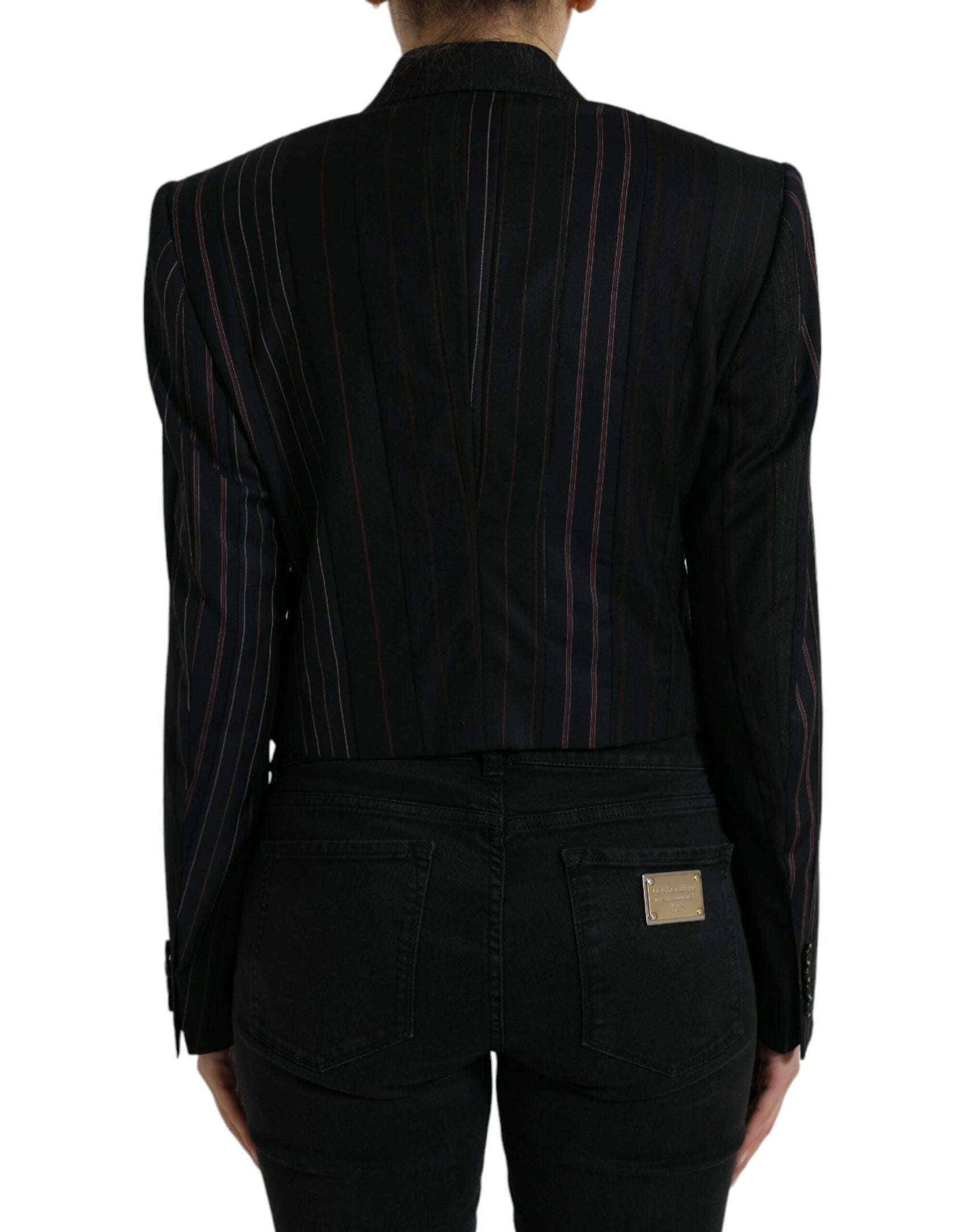 Elegante blazer doppiopetto in lana a righe