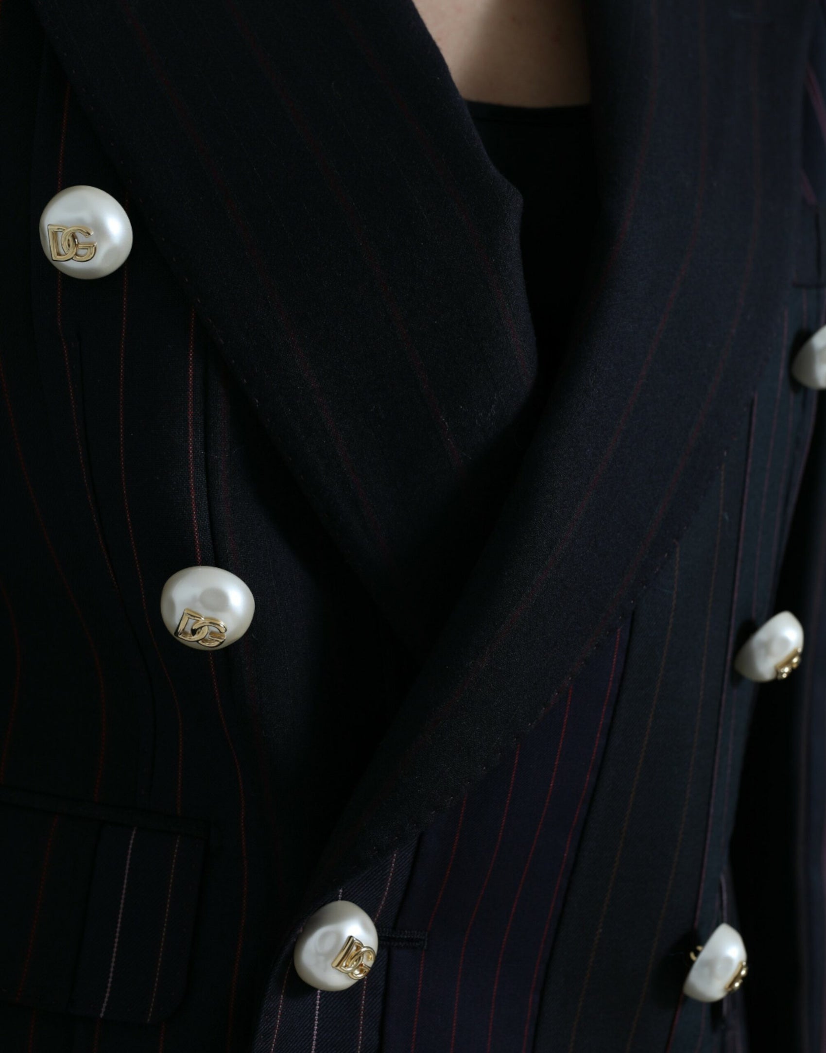 Elegante blazer doppiopetto in lana a righe