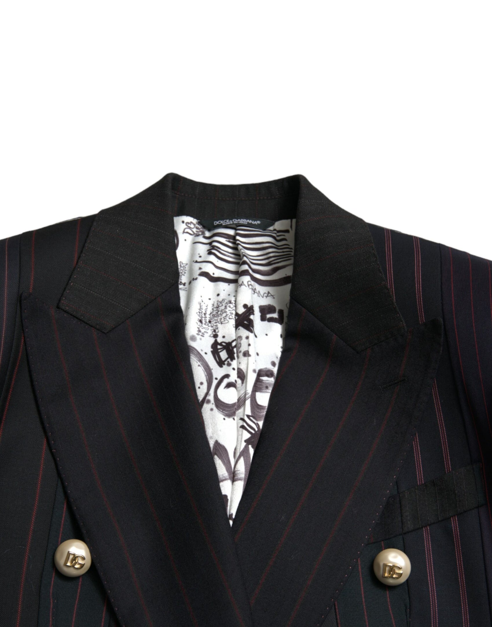 Elegante blazer doppiopetto in lana a righe