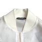 Elegant White Silk Bomber Jacket