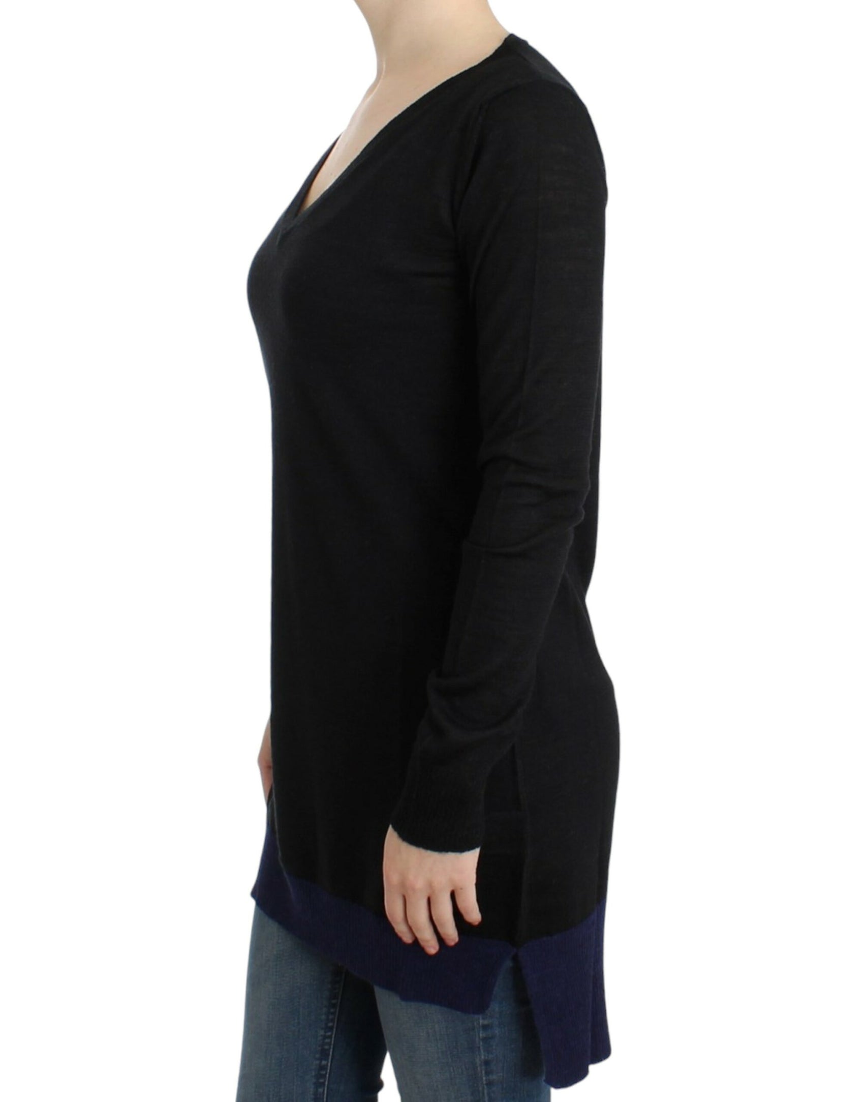 Eleganter leichter Pullover mit V-Ausschnitt