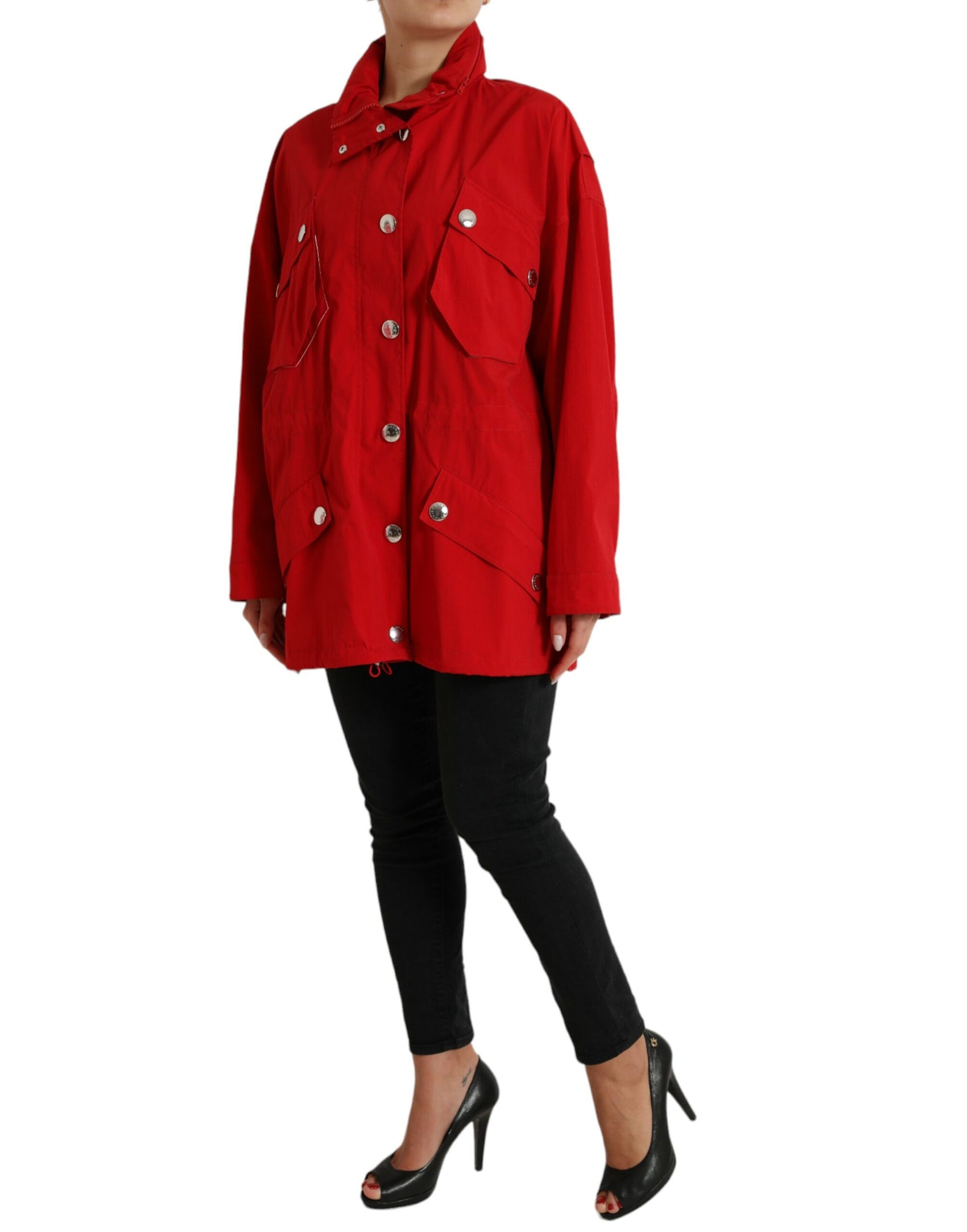 Elegante giacca rossa a maniche lunghe