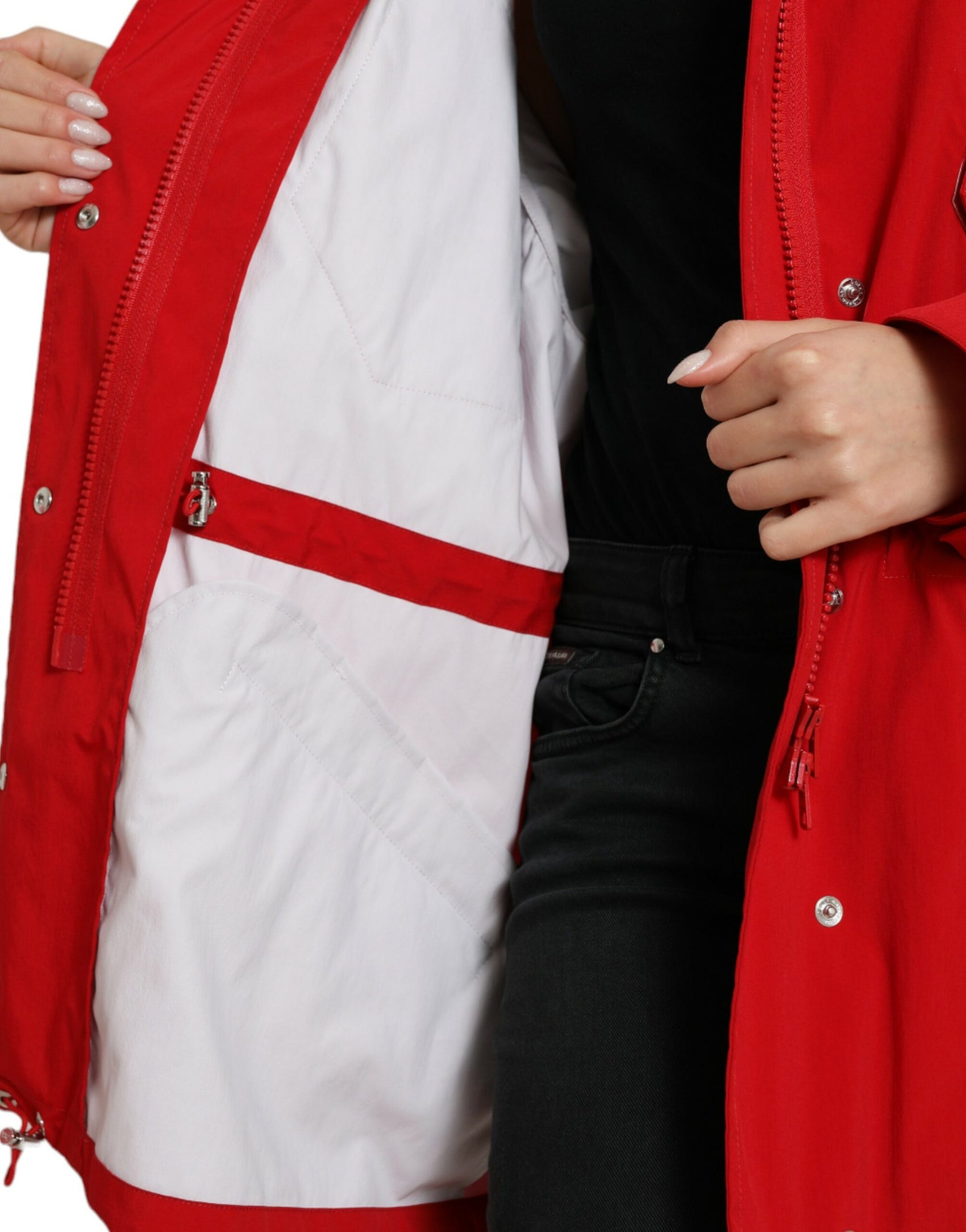 Elegante giacca rossa a maniche lunghe