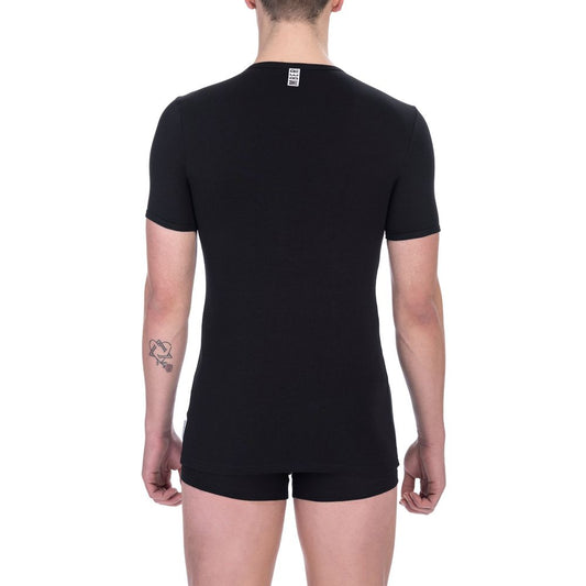 Black Cotton Men T-Shirt