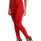 Eleganti leggings rossi a vita alta