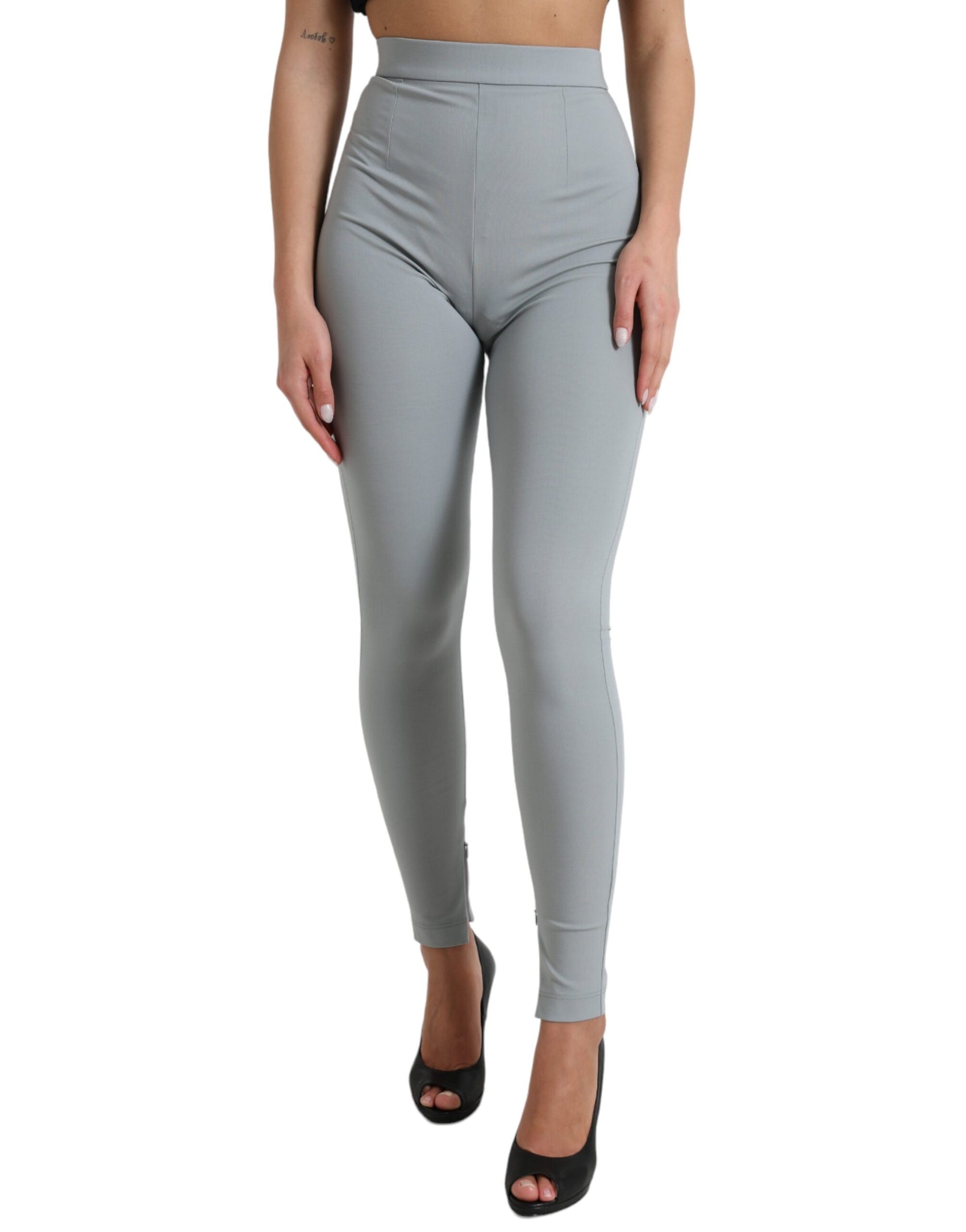 Eleganti leggings a vita alta in grigio