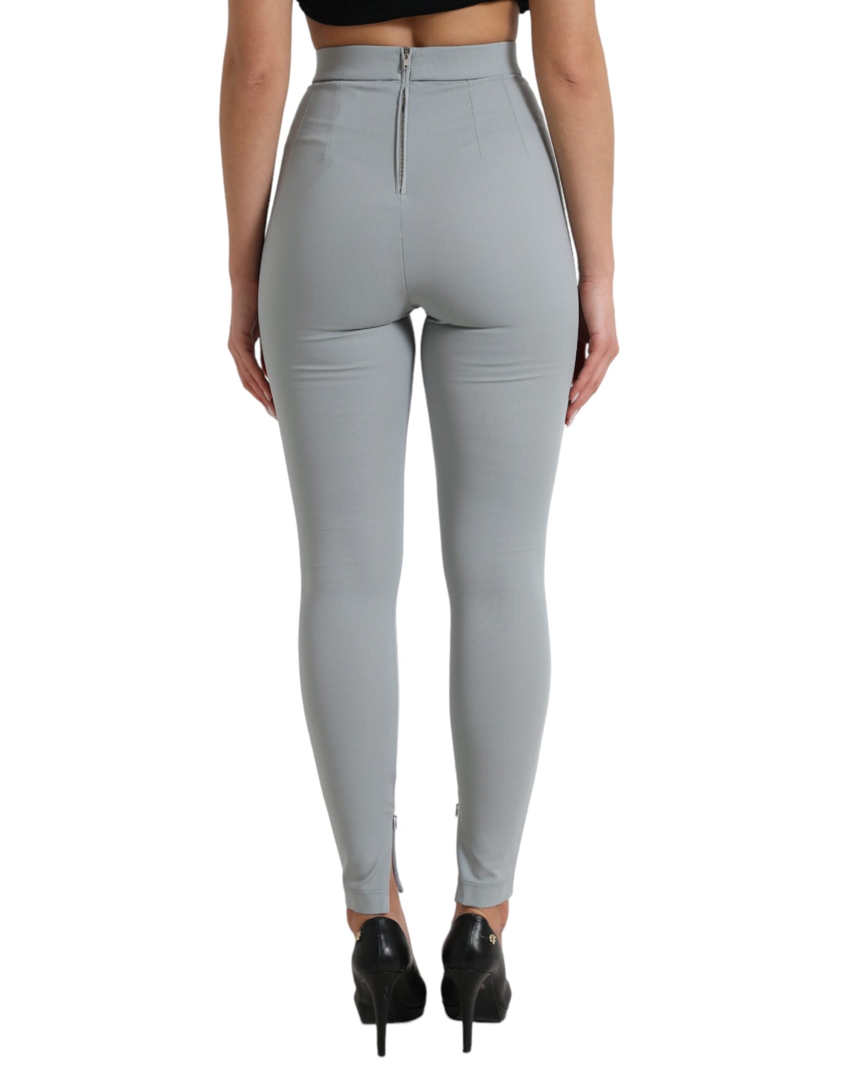 Elegante High Waist Leggings in Grau