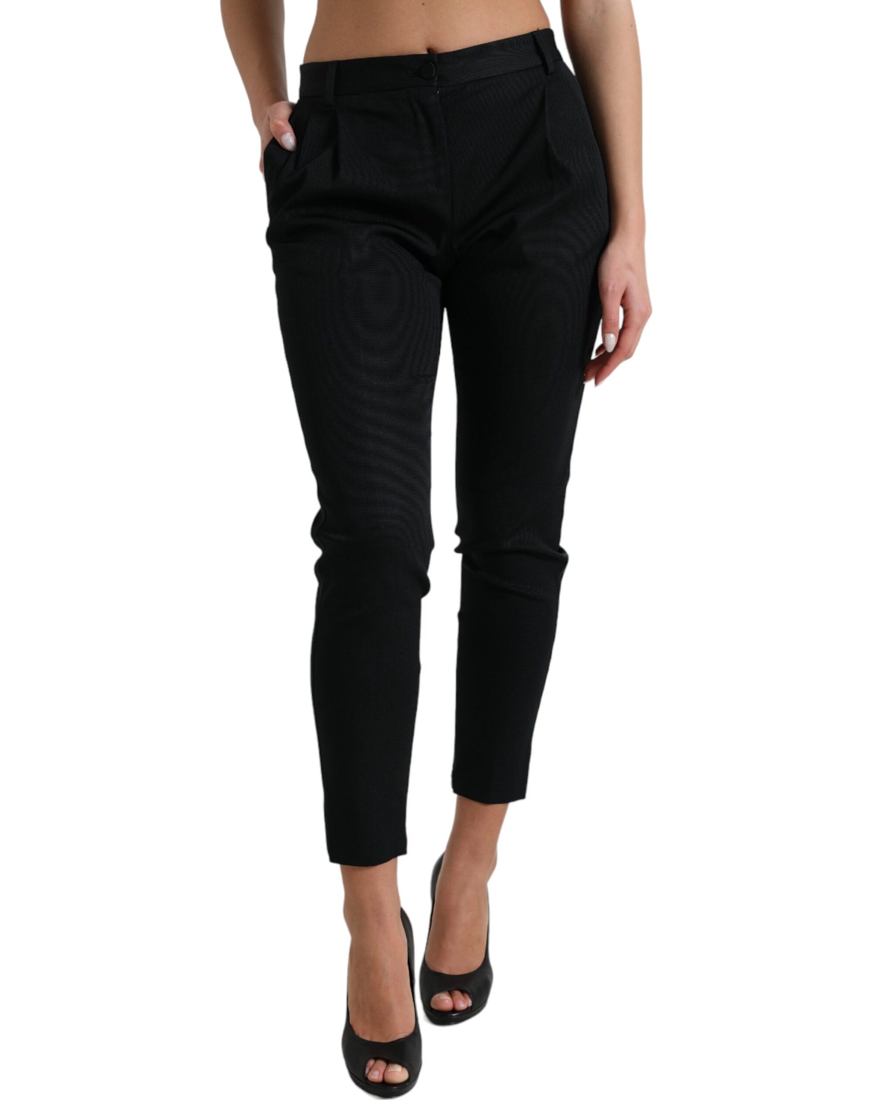 Pantaloni skinny cropped a vita alta chic