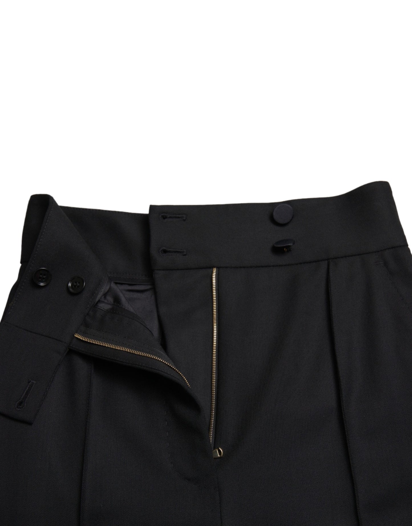 Pantaloni eleganti in lana affusolati a vita alta