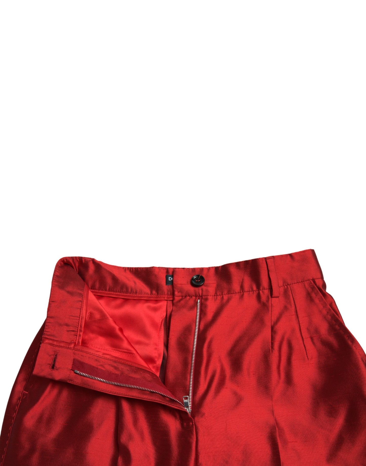 Pantaloni eleganti in seta a vita alta e gamba larga