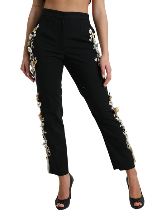 Pantaloni eleganti a vita alta con stampa floreale