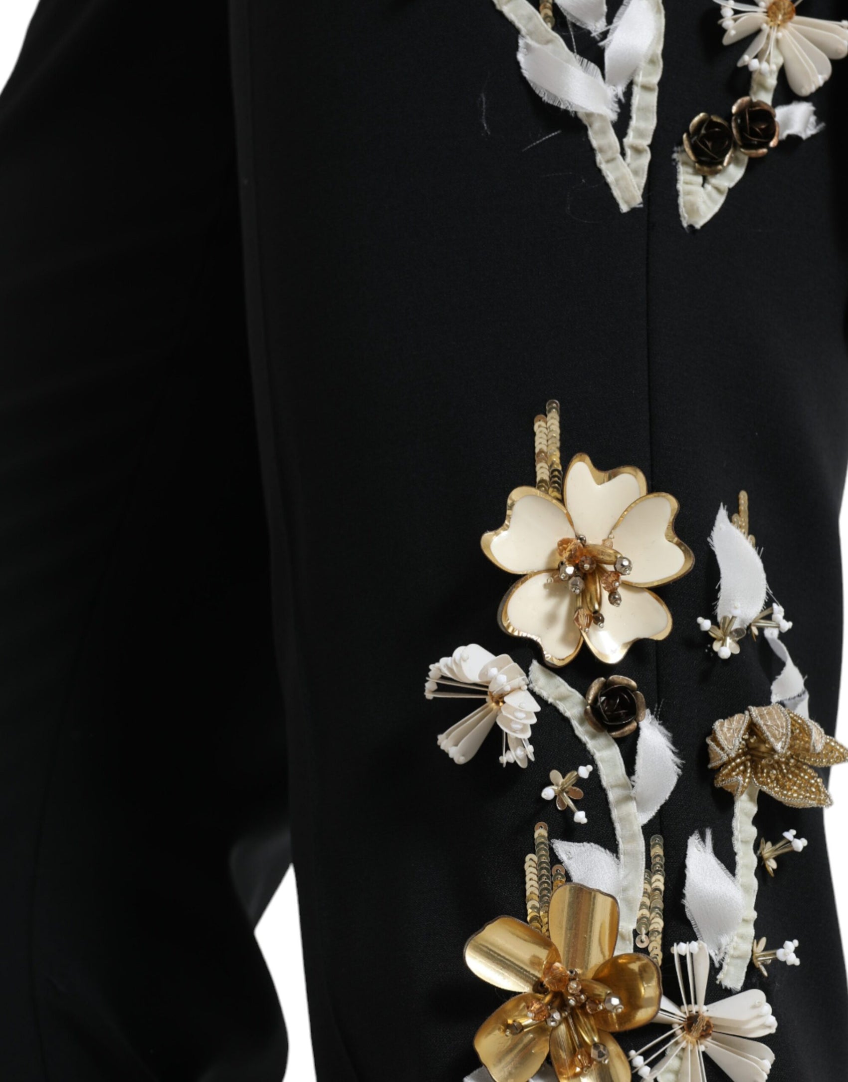 Elegante, hoch taillierte, florale Tapered-Hose