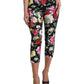 Pantaloni eleganti a vita media con stampa floreale