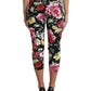 Pantaloni eleganti a vita media con stampa floreale