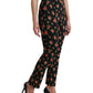 Pantaloni eleganti a vita alta con stampa floreale