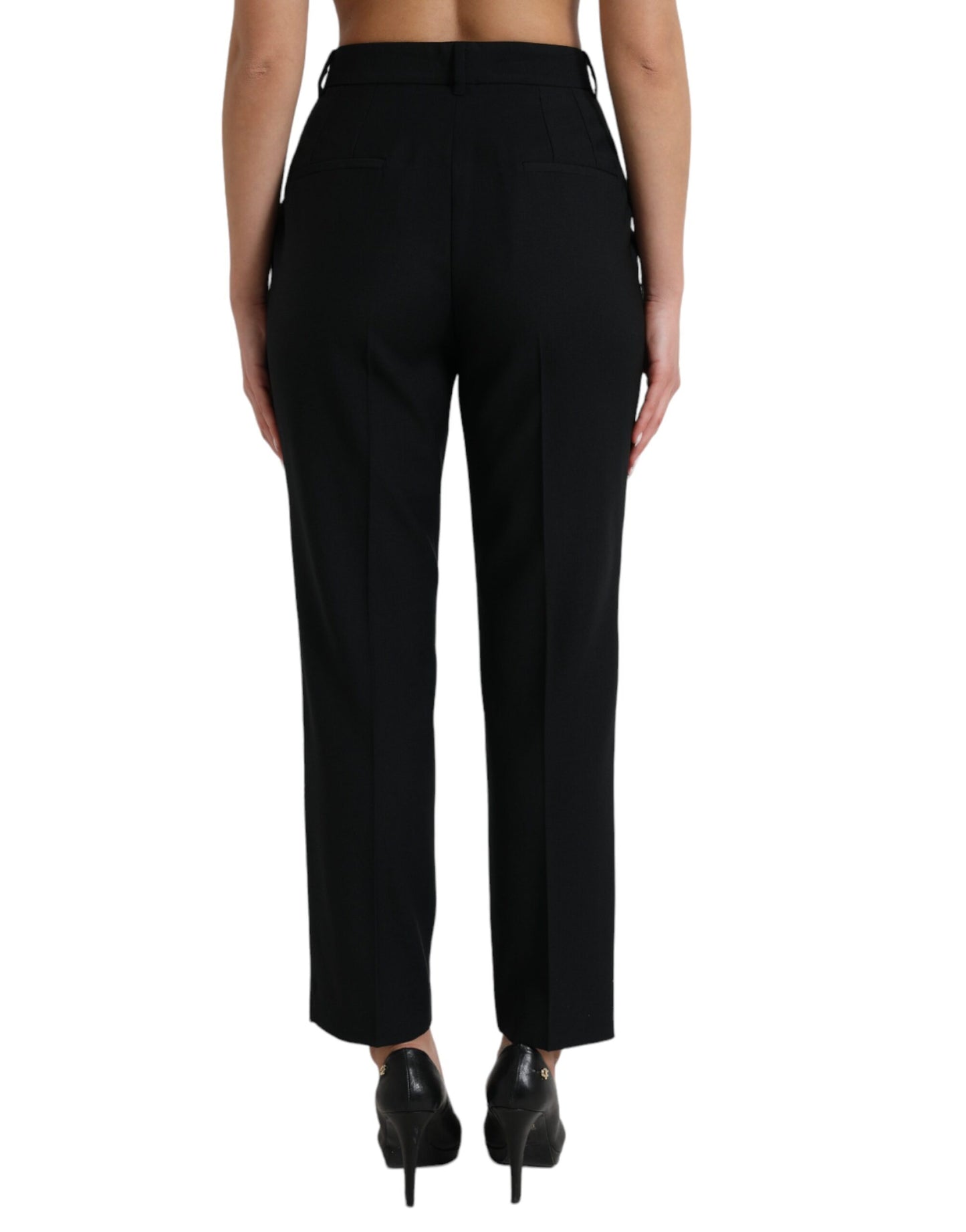 Pantaloni eleganti in lana a vita alta