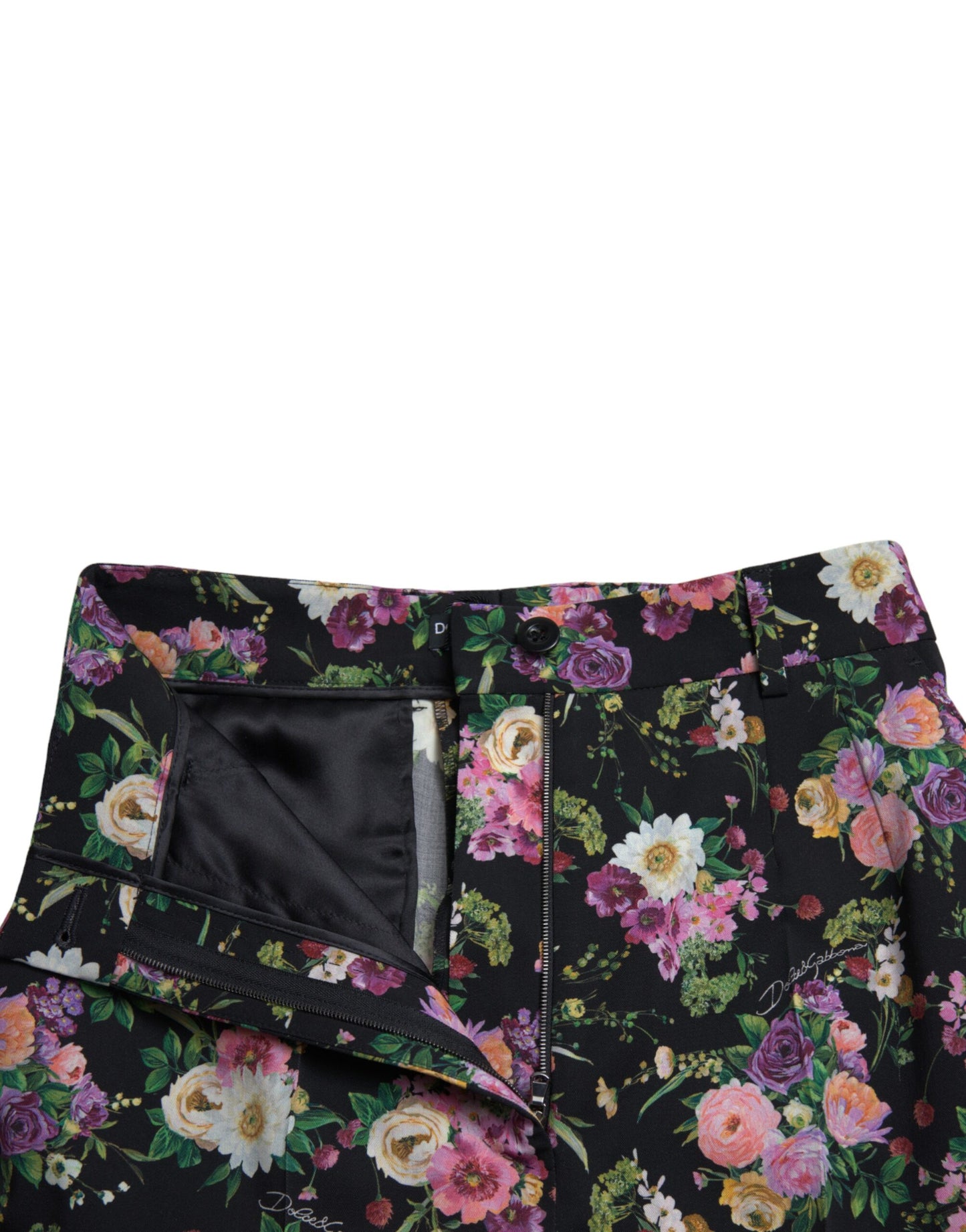 Pantaloni a gamba larga a vita alta con motivo floreale