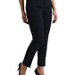 Pantaloni eleganti a vita media affusolati in blu