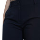 Pantaloni eleganti a vita media affusolati in blu