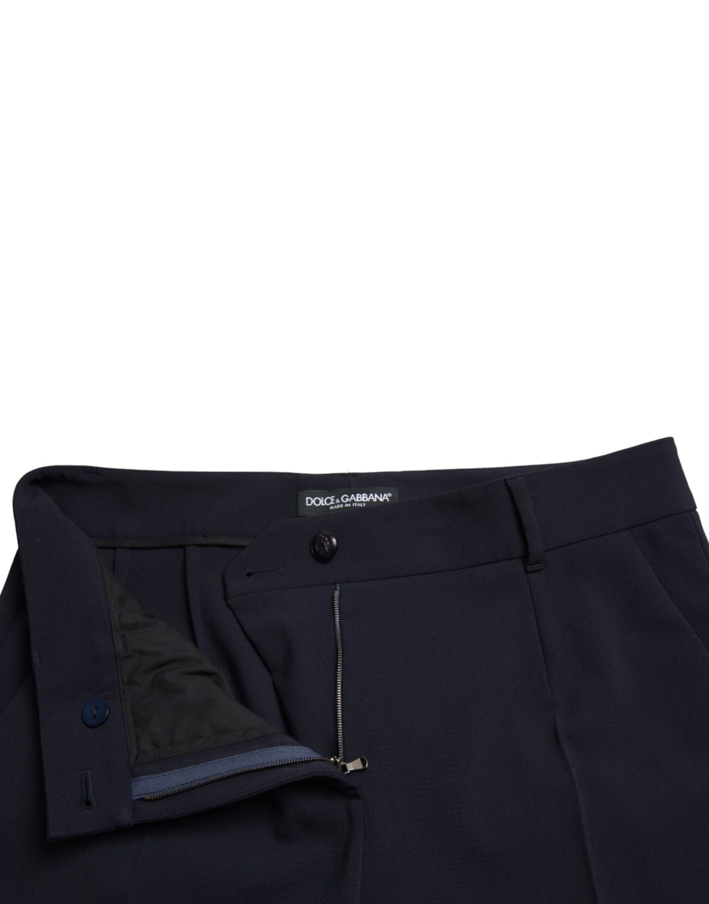 Pantaloni eleganti a vita media affusolati in blu