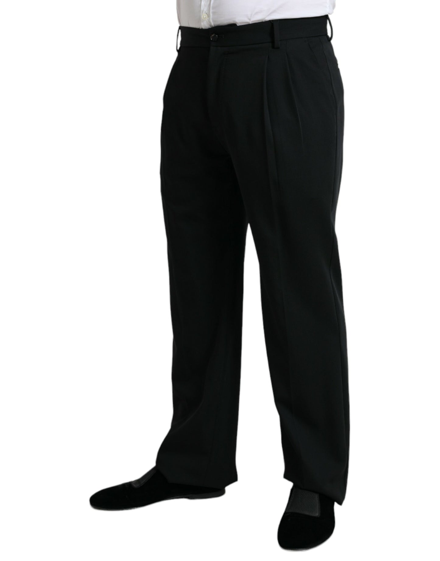 Elegante schwarze Anzughose aus Wolle