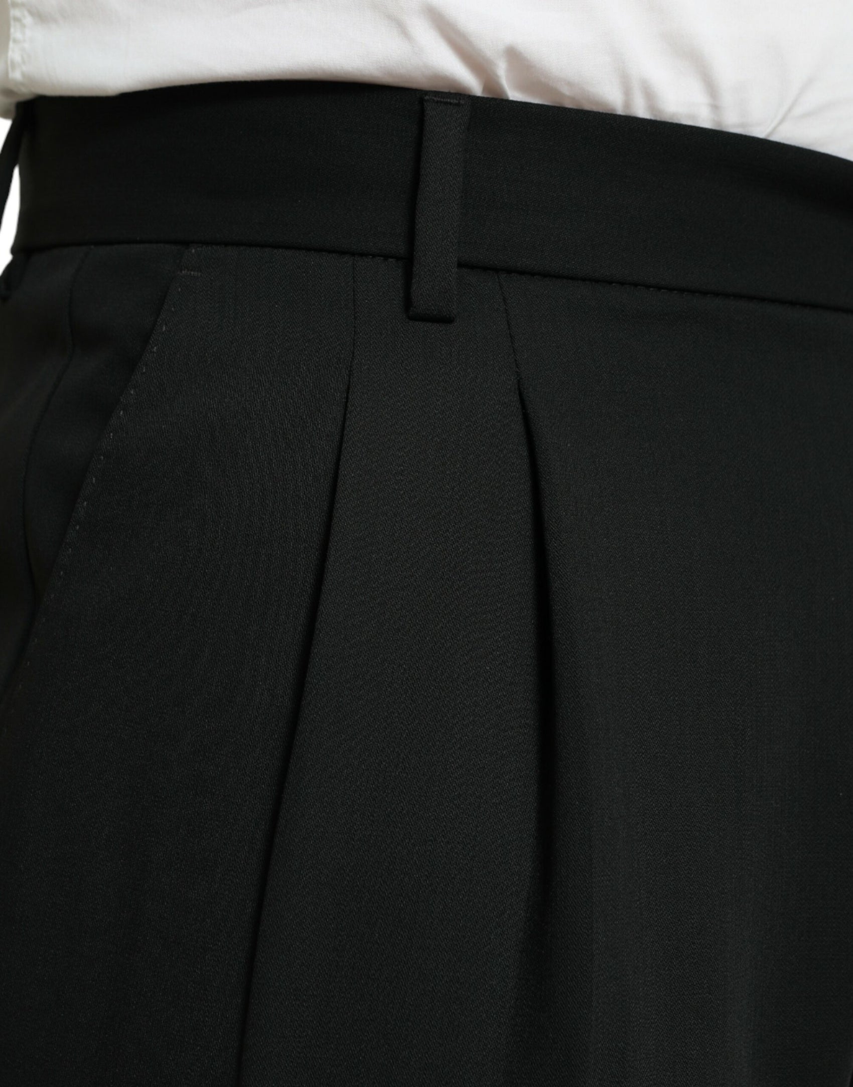 Elegante schwarze Anzughose aus Wolle