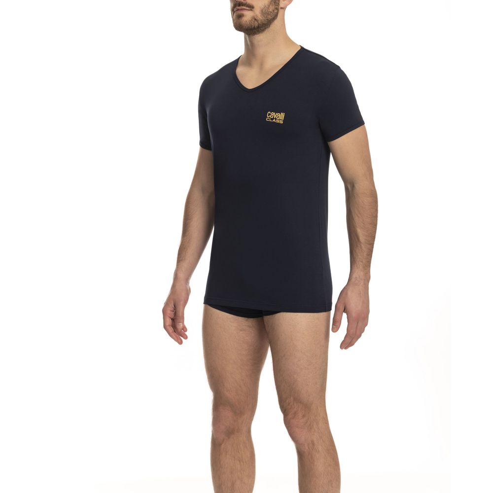 T-shirt da uomo in cotone blu