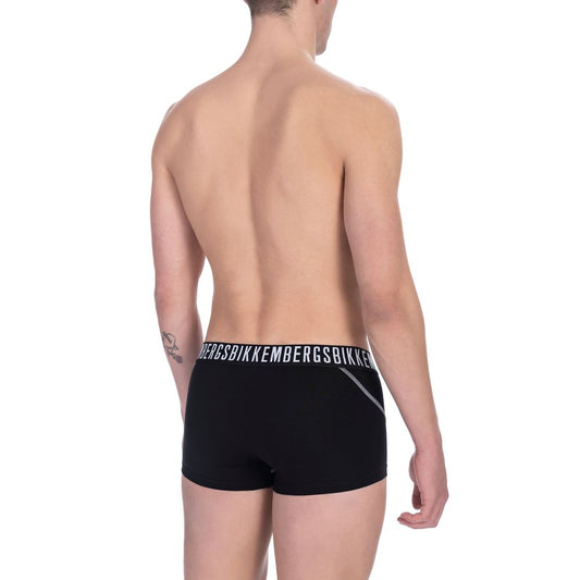 Black Cotton Men's Trunk Underwear Twin Pack