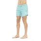 Light Blue Polyester Men Swim Short