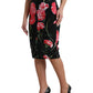 Bleistiftrock mit Blumenmuster und hoher Taille