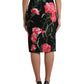 Bleistiftrock mit Blumenmuster und hoher Taille