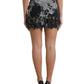 Gonna corta in denim a vita alta chic con finiture in pizzo